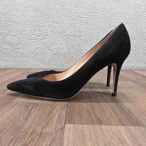 Gianvito Rossi Milano Size 39 Black Suede Leather Pointed Toe Heels Pumps Shoes
